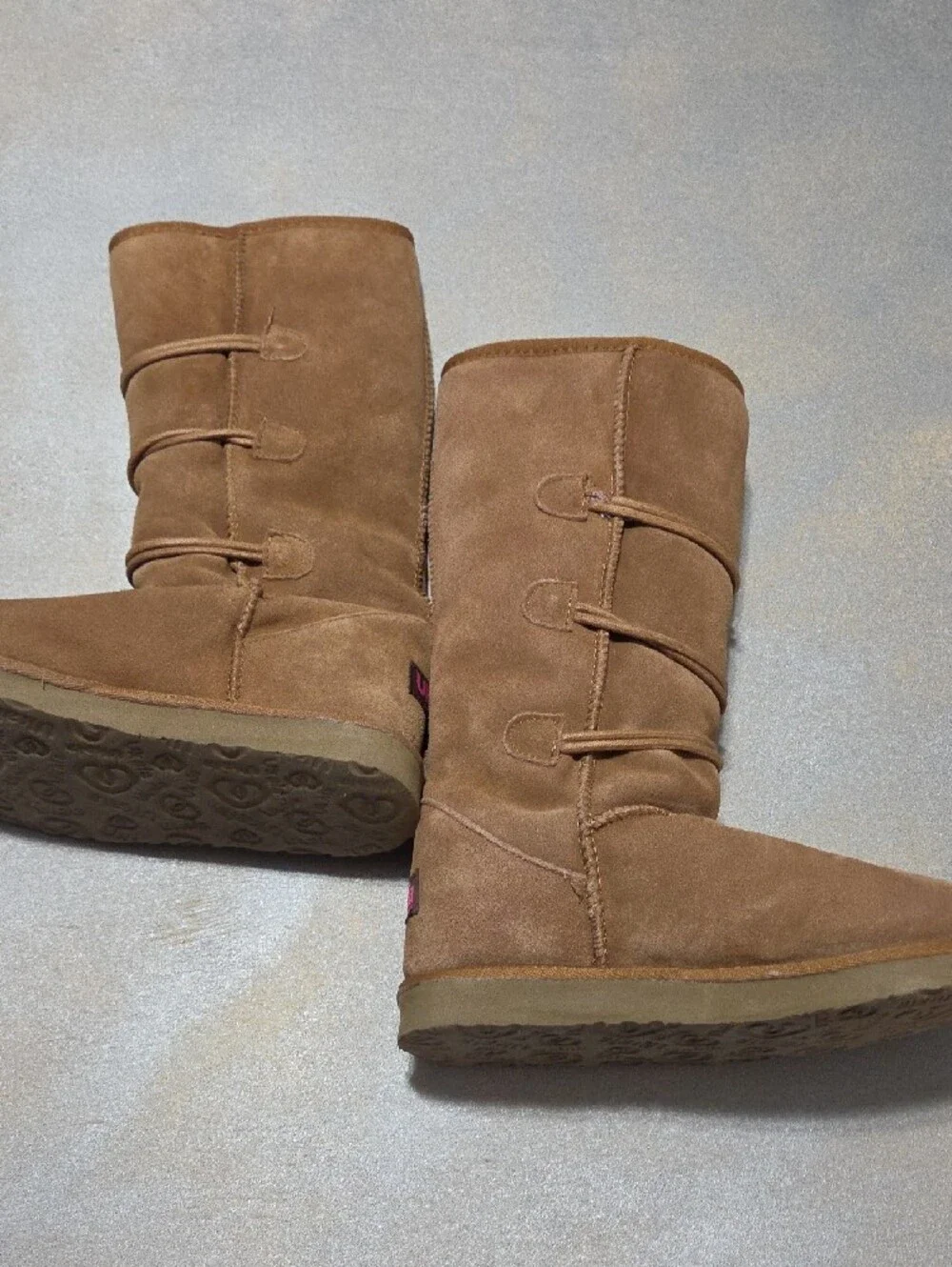 Classic Tall Suede Winter Boots with Fleece Lining - Chestnut